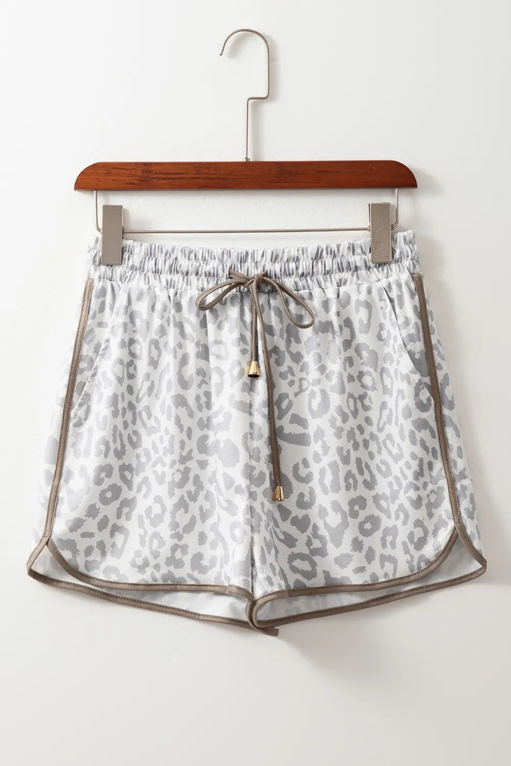 Leopard Print Drawstring Casual Shorts OutfitFlow