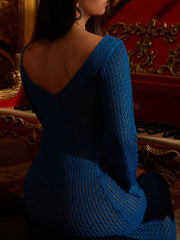 Crochet Knit Cover Up with Front Tie Detail OutfitFlow