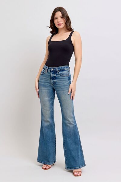 Judy Blue MR Tummy Control Vintage Wash Jeans OutfitFlow