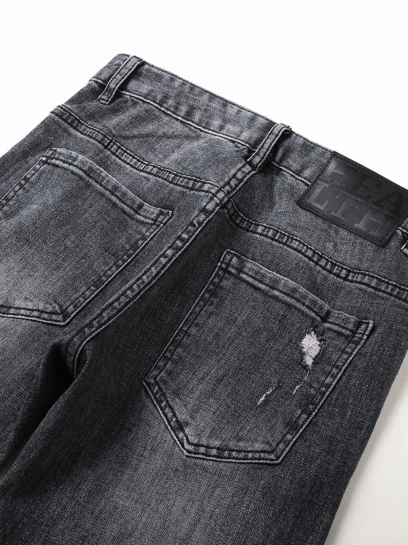 Men's Distressed Slim Fit Ripped Jeans OutfitFlow