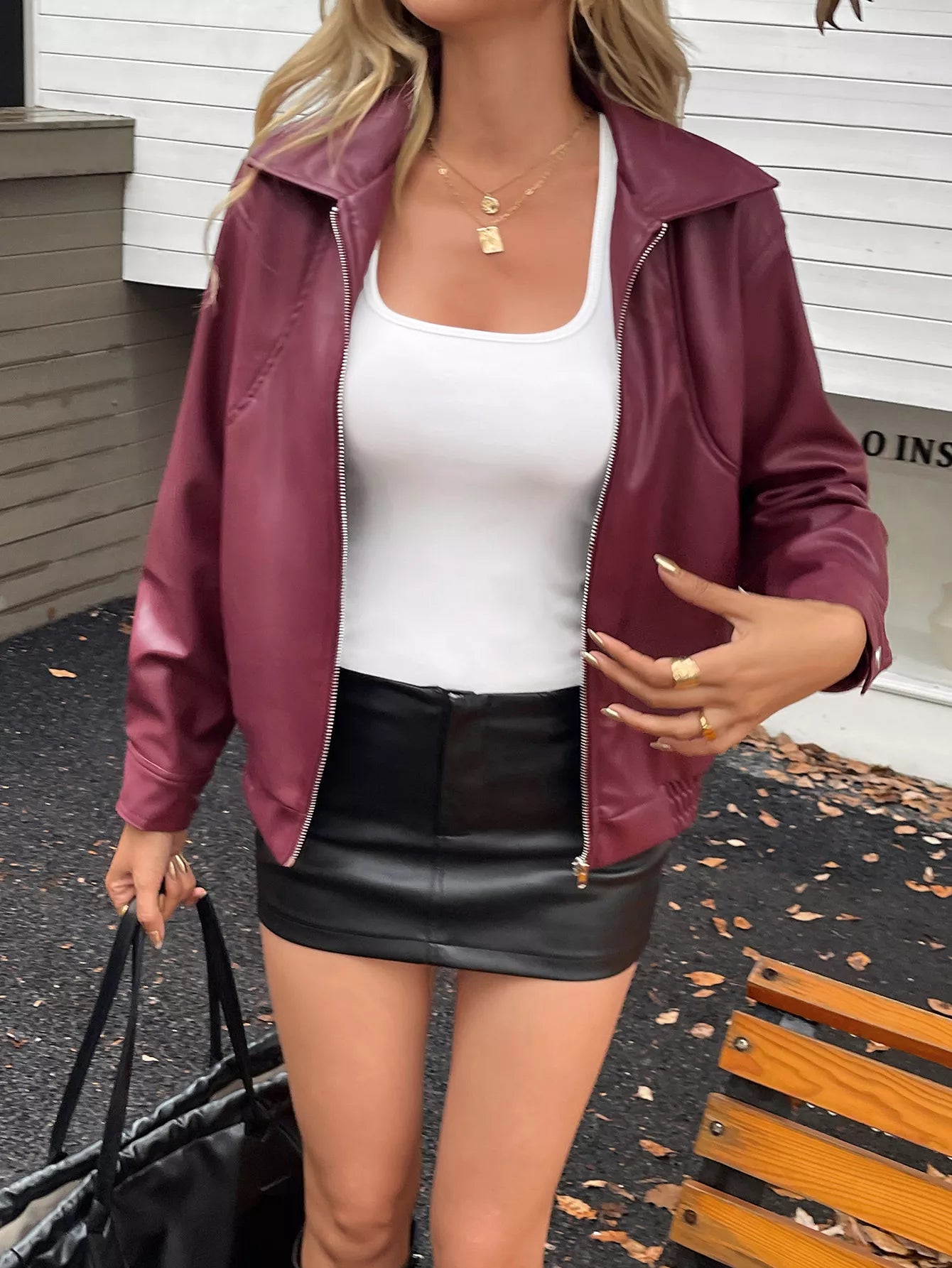 Zip Up Long Sleeve Jacket OutfitFlow