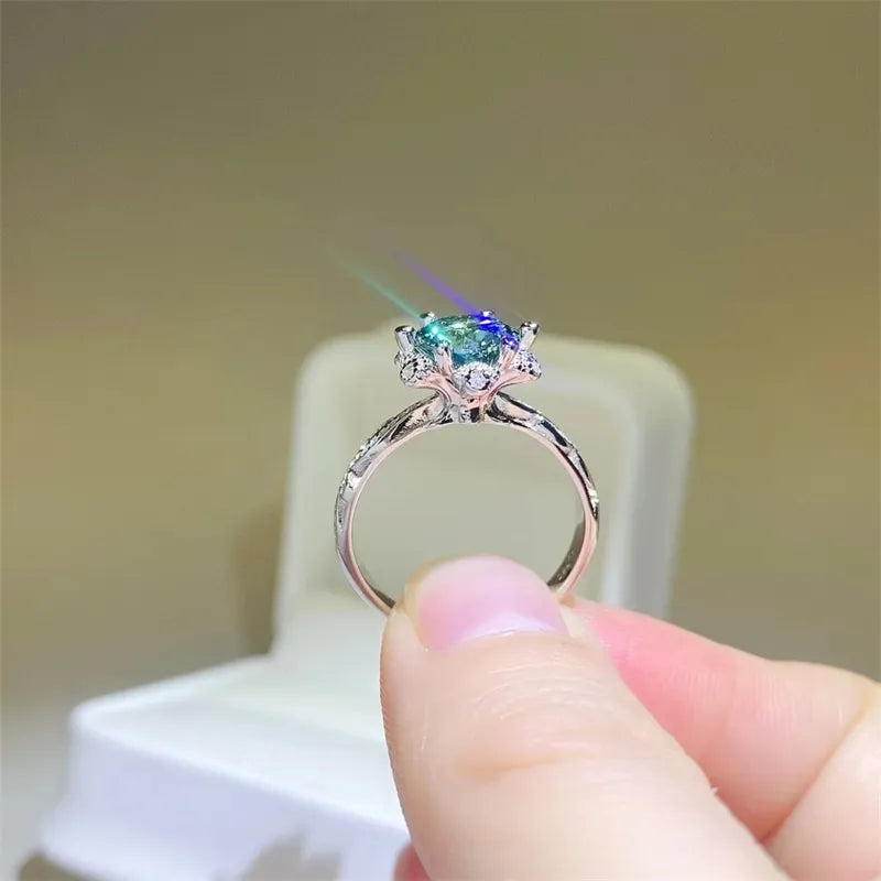 2 Carat Moissanite 925 Sterling Silver Ring OutfitFlow