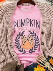 Halloween Leopard Bowknot Pumpkin Graphic Sweatshirt OutfitFlow