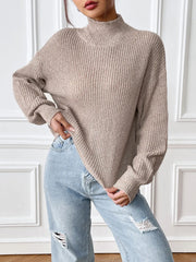 Turtleneck Long Sleeve Sweater Trendsi