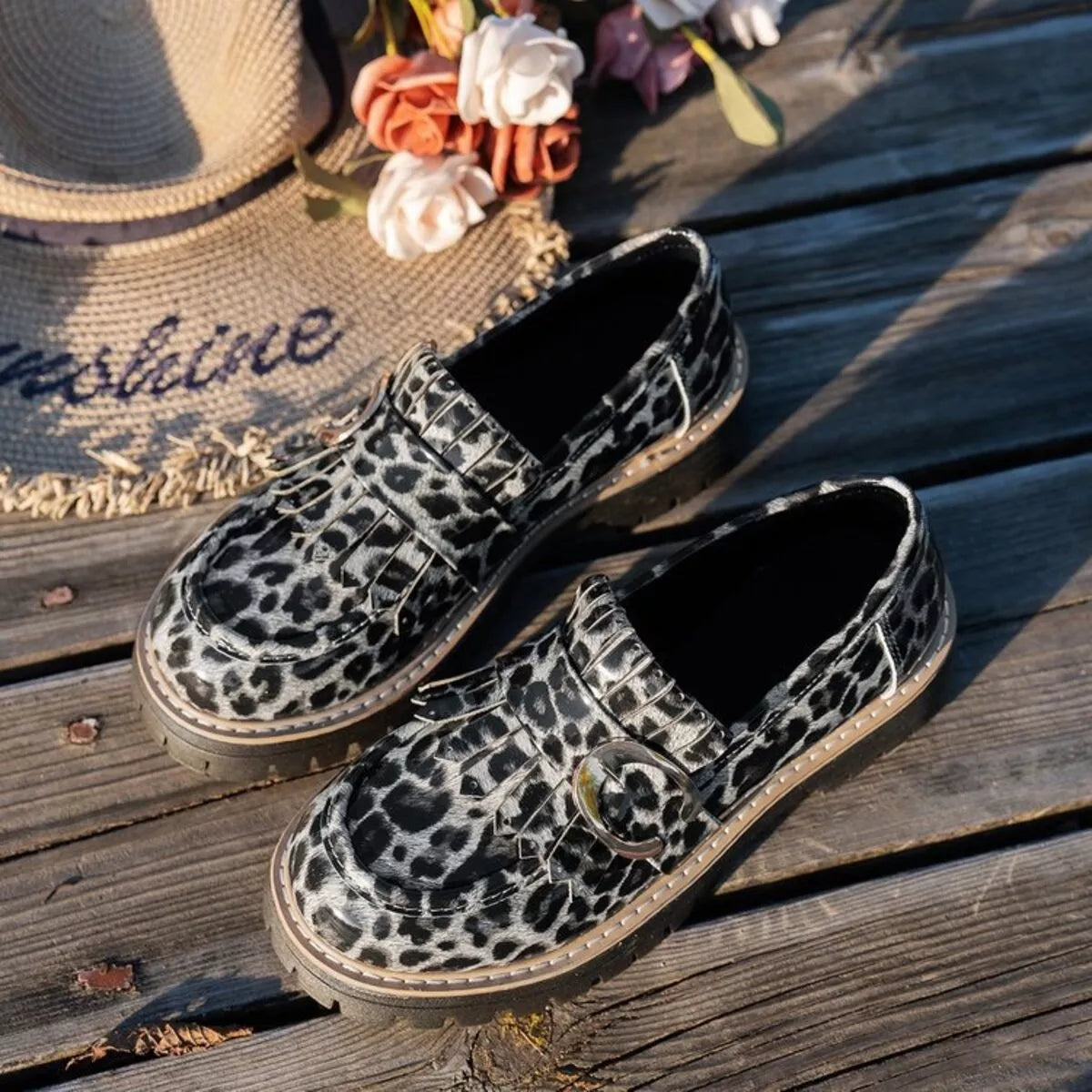 Round Toe Platform Loafers Trendsi