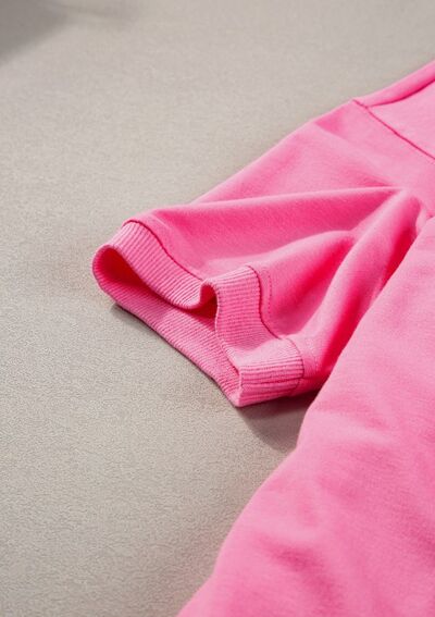 Exposed Seam Side Slit Round Neck Top OutfitFlow