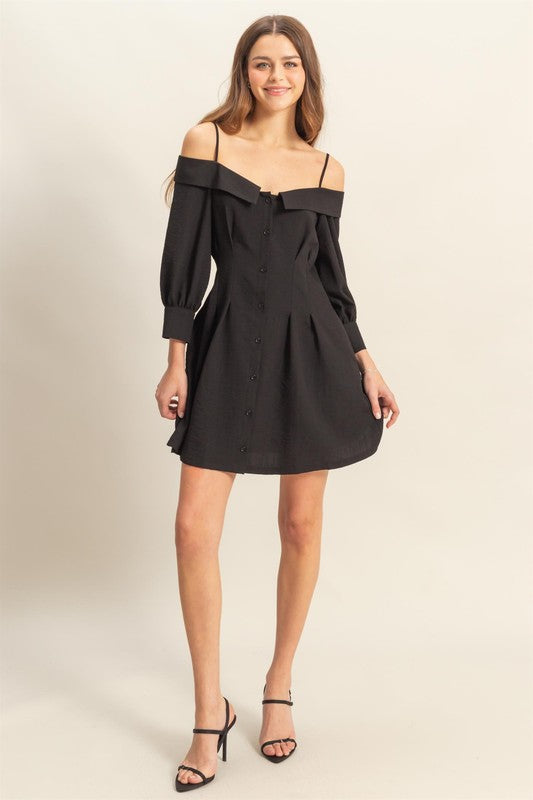HYFVE Button Down Spaghetti Strap Mini Dress with Pockets OutfitFlow