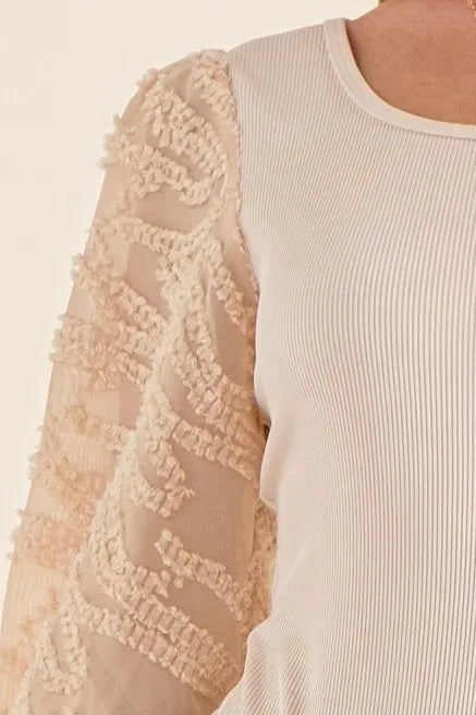 And The Why Textured Puff Sleeve Bodysuit OutfitFlow