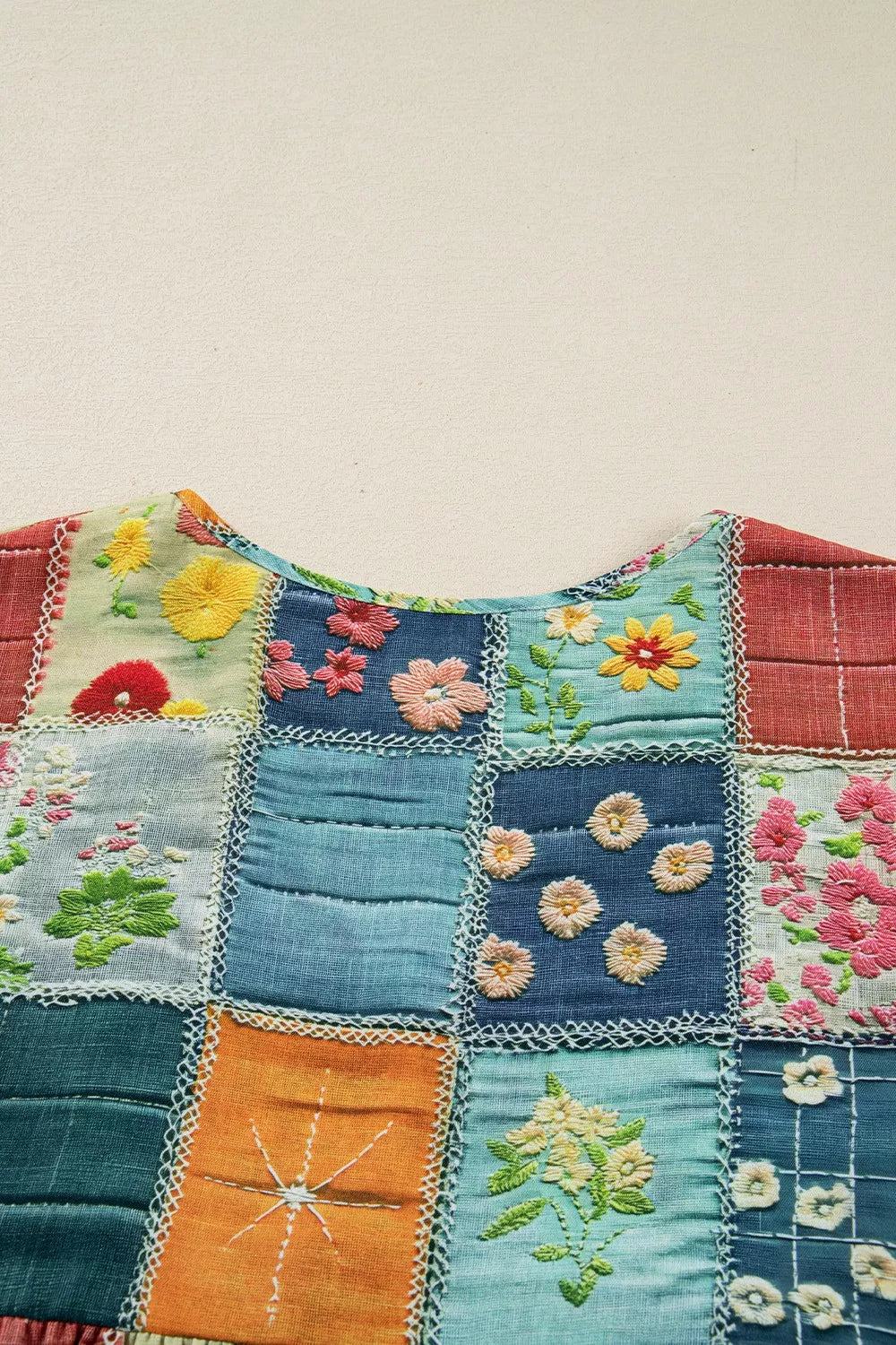 Floral Checkered V-Neck Dress OutfitFlow