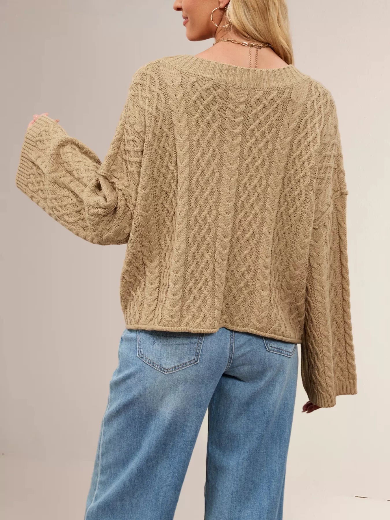 Cable Knit Button-Down Cardigan OutfitFlow