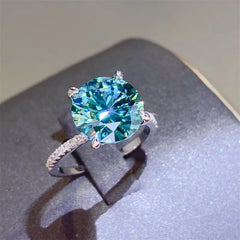 5 Carat Moissanite Zircon 925 Sterling Silver Ring OutfitFlow