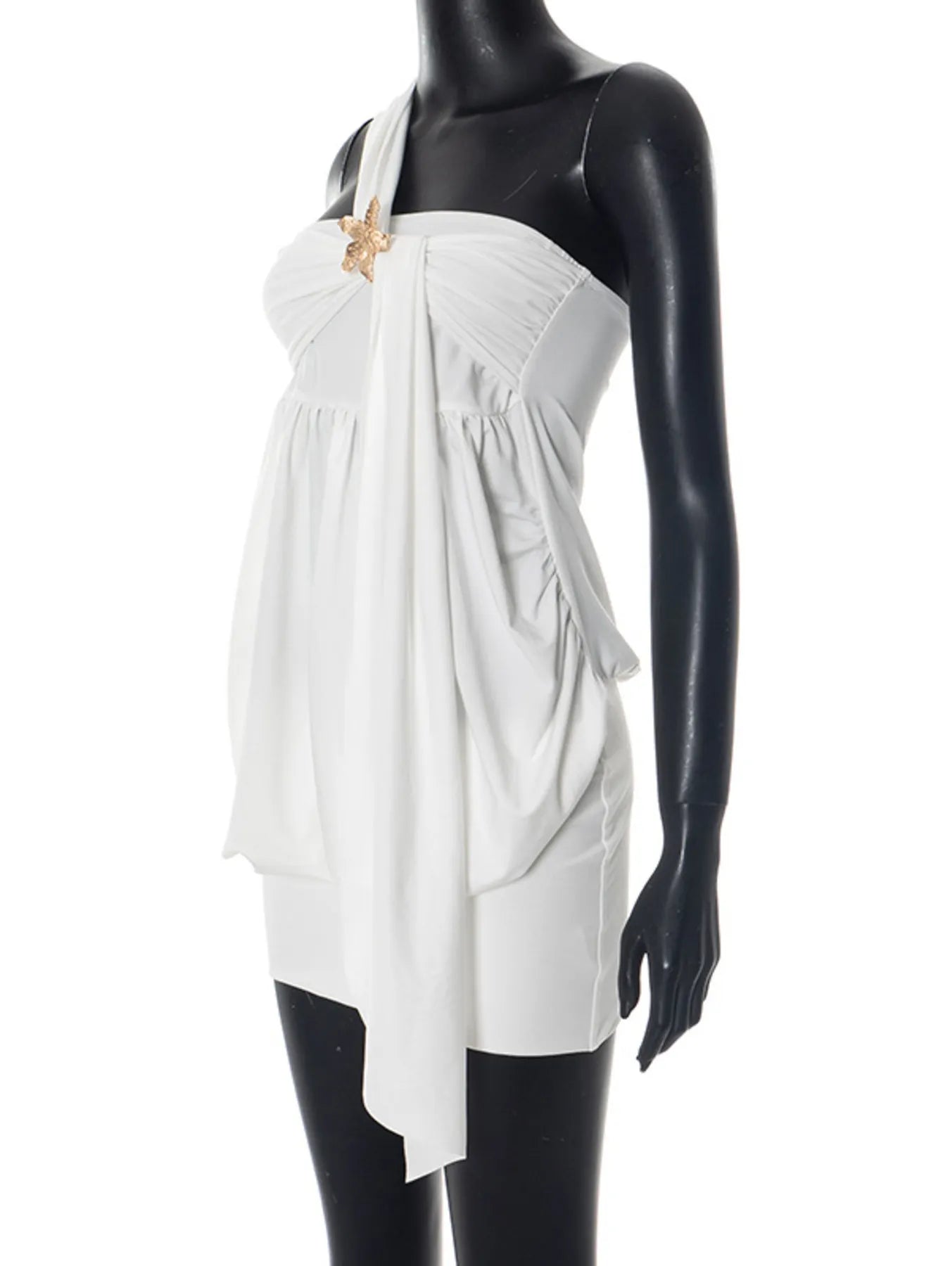 Ruched One-Shoulder Mini Dress OutfitFlow