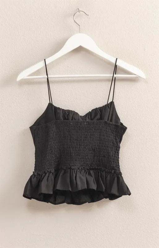 HYFVE Poplin Smocked Waist Summery Cami Top OutfitFlow