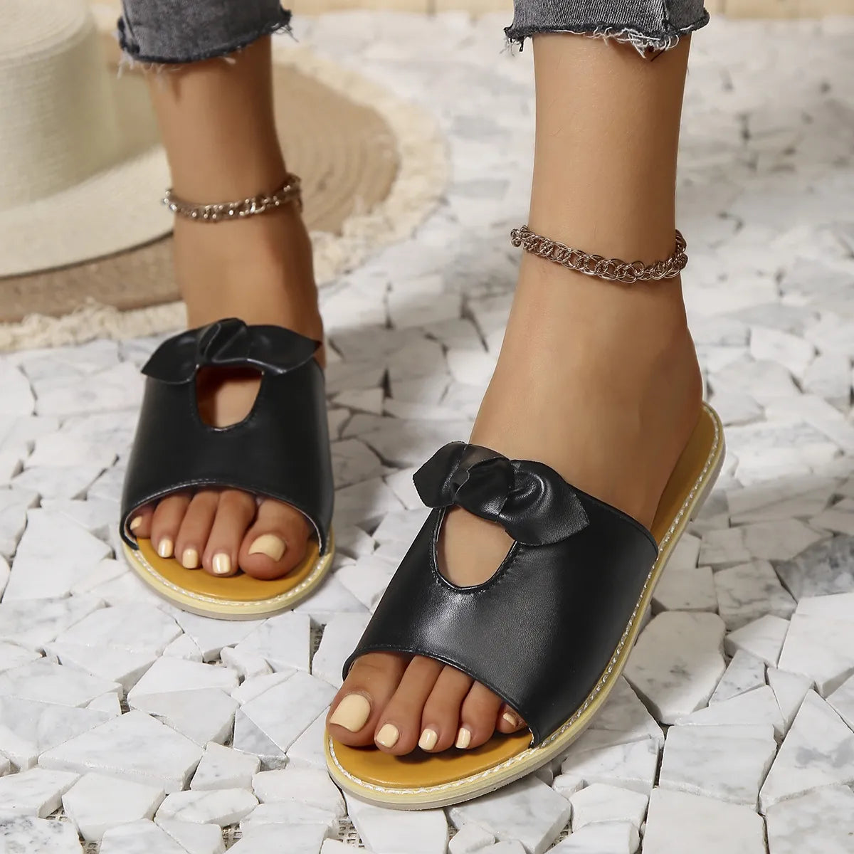 Casual Open Toe Cutout Detail Sandals OutfitFlow