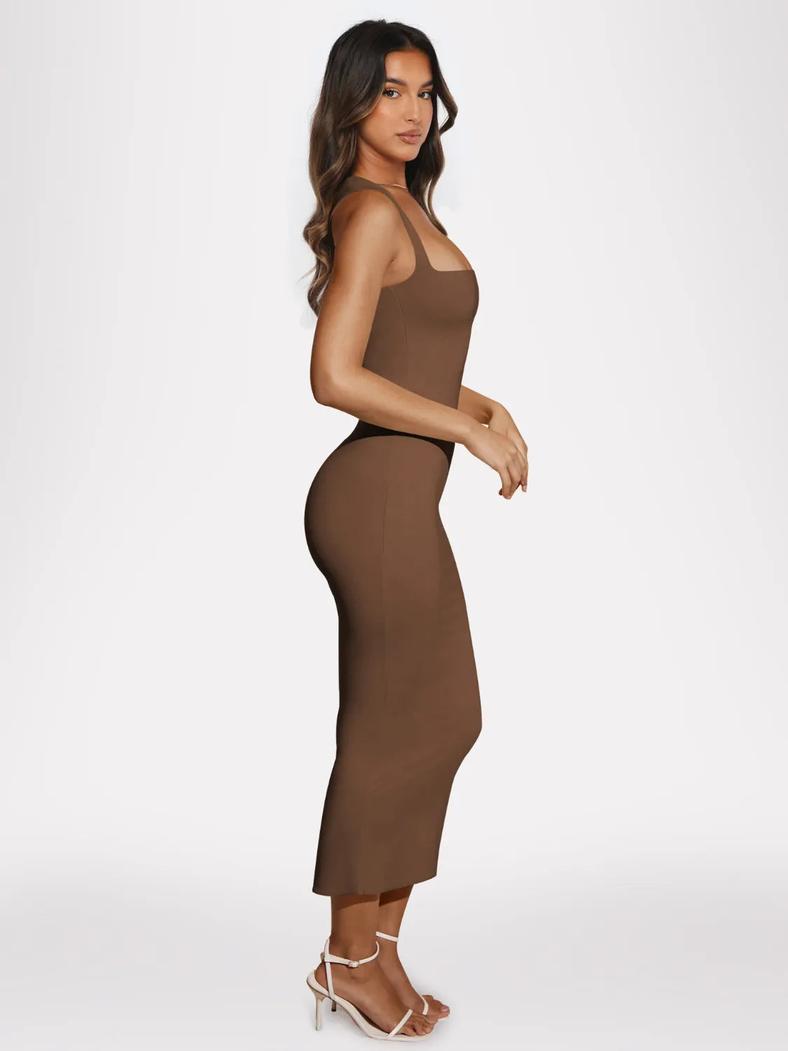Slit Back Sleeveless Maxi Tank Dress OutfitFlow