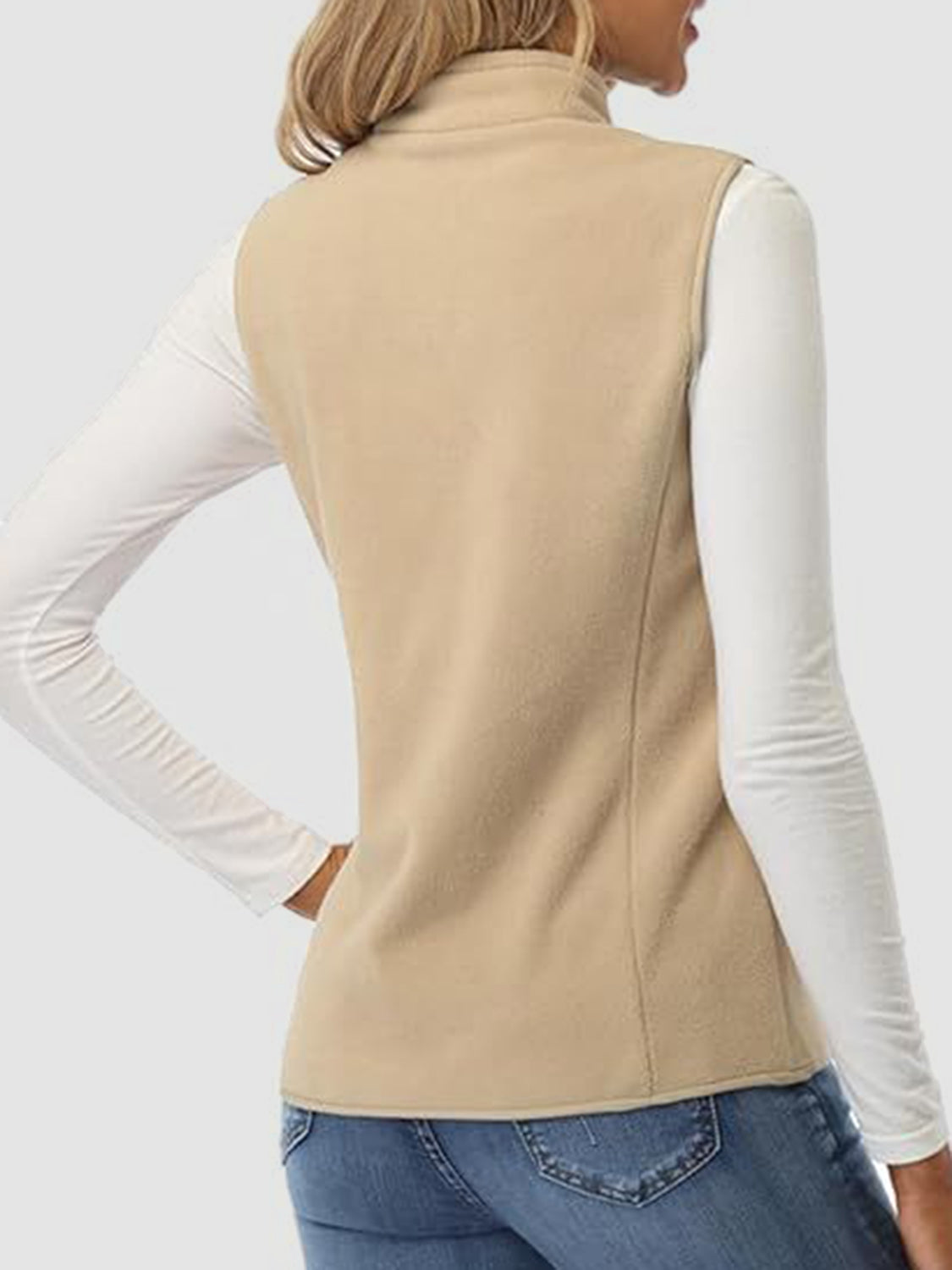 Outfit Flow - Zip Up Turtleneck Vest with Pockets