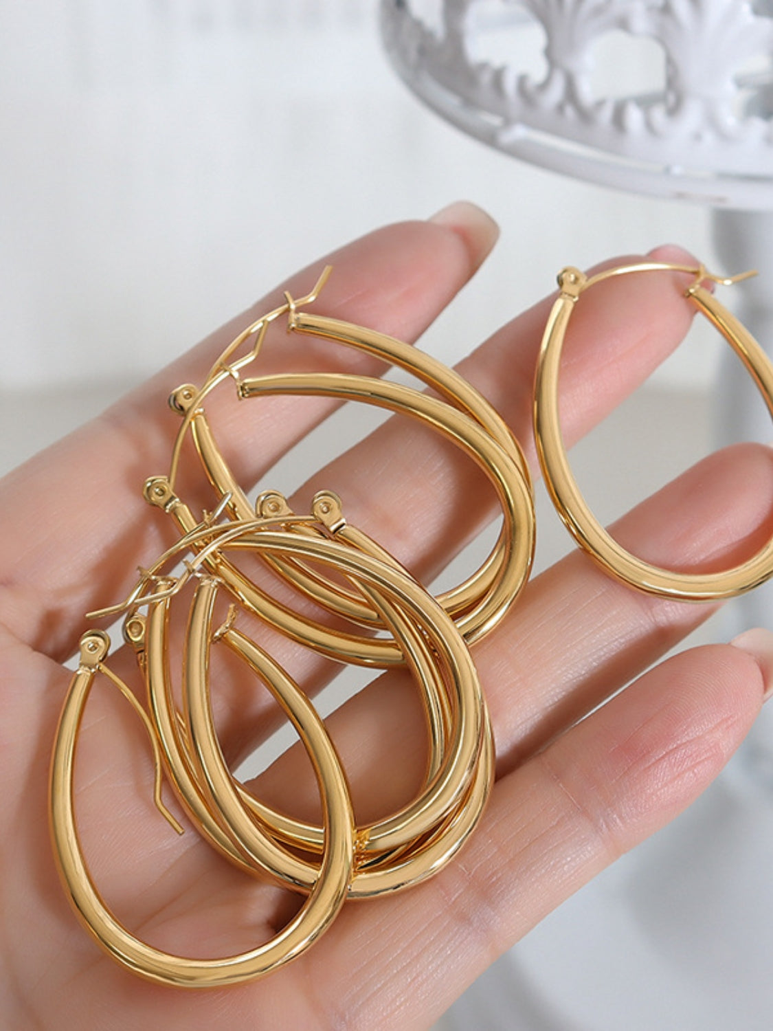 18K Gold-Plated Titanium Steel Earrings OutfitFlow