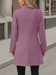 Button Up Long Sleeve Coat Trendsi