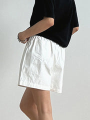 Elastic Waist Casual Shorts OutfitFlow