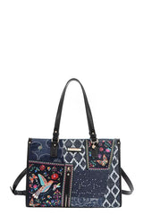 Nicole Lee USA Bosque de Amor Denim Tote Bag BOSQUE DE AMOR OS OutfitFlow