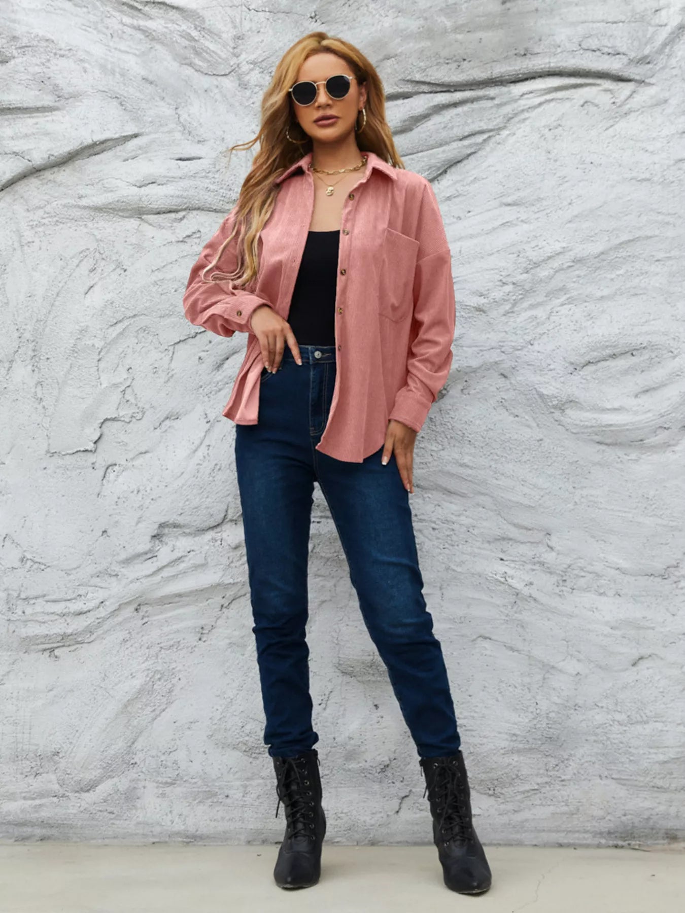 Corduroy Button-Up Shirt OutfitFlow