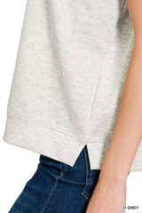 Zenana Scuba Short Sleeve Sweatshirts OutfitFlow