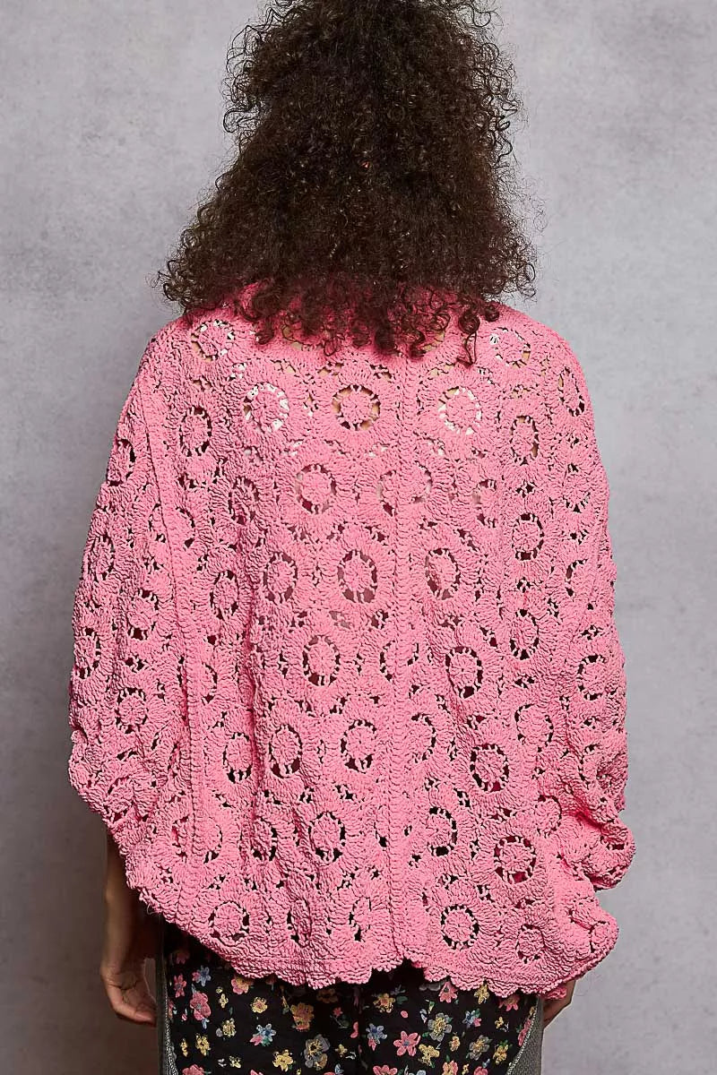 POL Floral Pattern Open Front Cardigan Trendsi