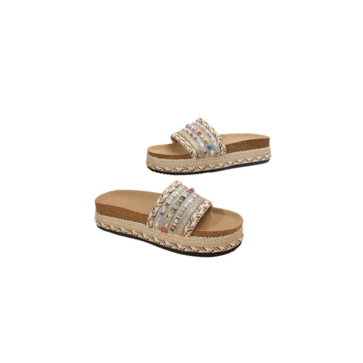 Open Toe Platform Sandals Gold OutfitFlow