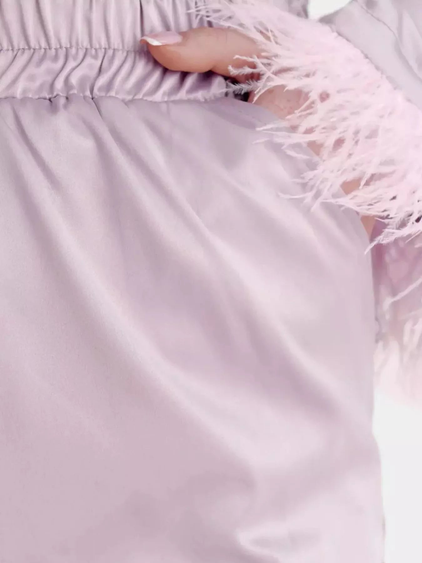 Silky Button Up Top and Pants Lounge Set OutfitFlow