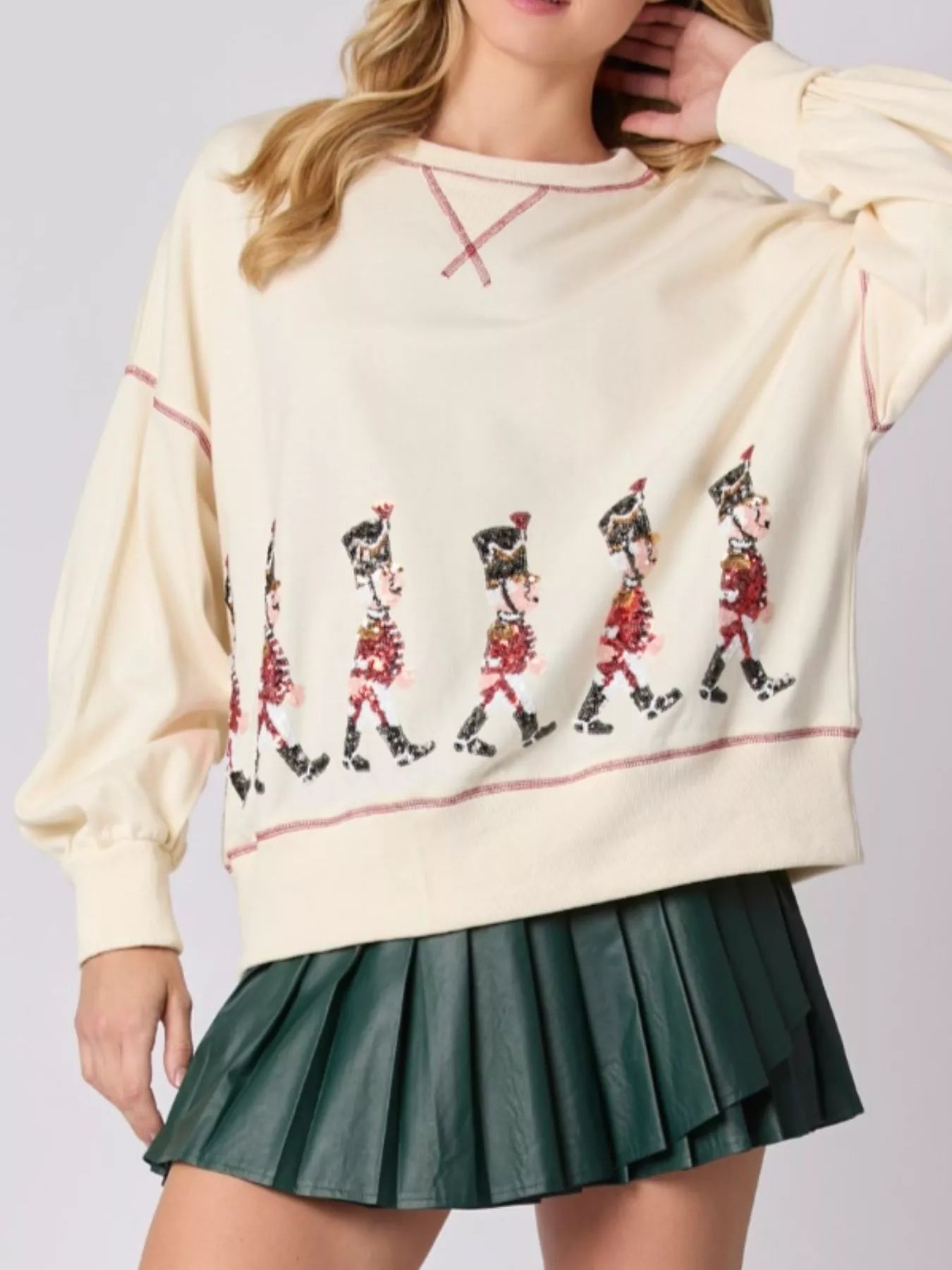 Christmas Marching Band Sequin Sweatshirt OutfitFlow