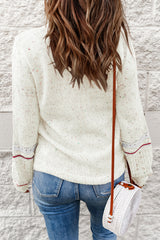 Outfit Flow - Pilling Detail Round Neck Long Sleeve Sweater