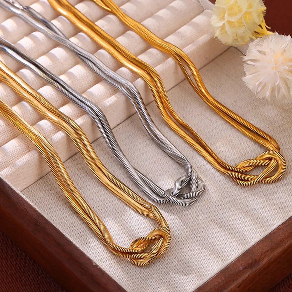 Titanium Steel Knot Necklace OutfitFlow