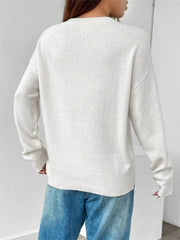 US Flag Round Neck Long Sleeve Sweater OutfitFlow