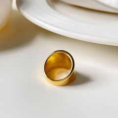 18K Gold-Plated Wide Band Ring OutfitFlow