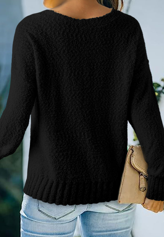 Outfit Flow - V-Neck Dropped Shoulder Sweater