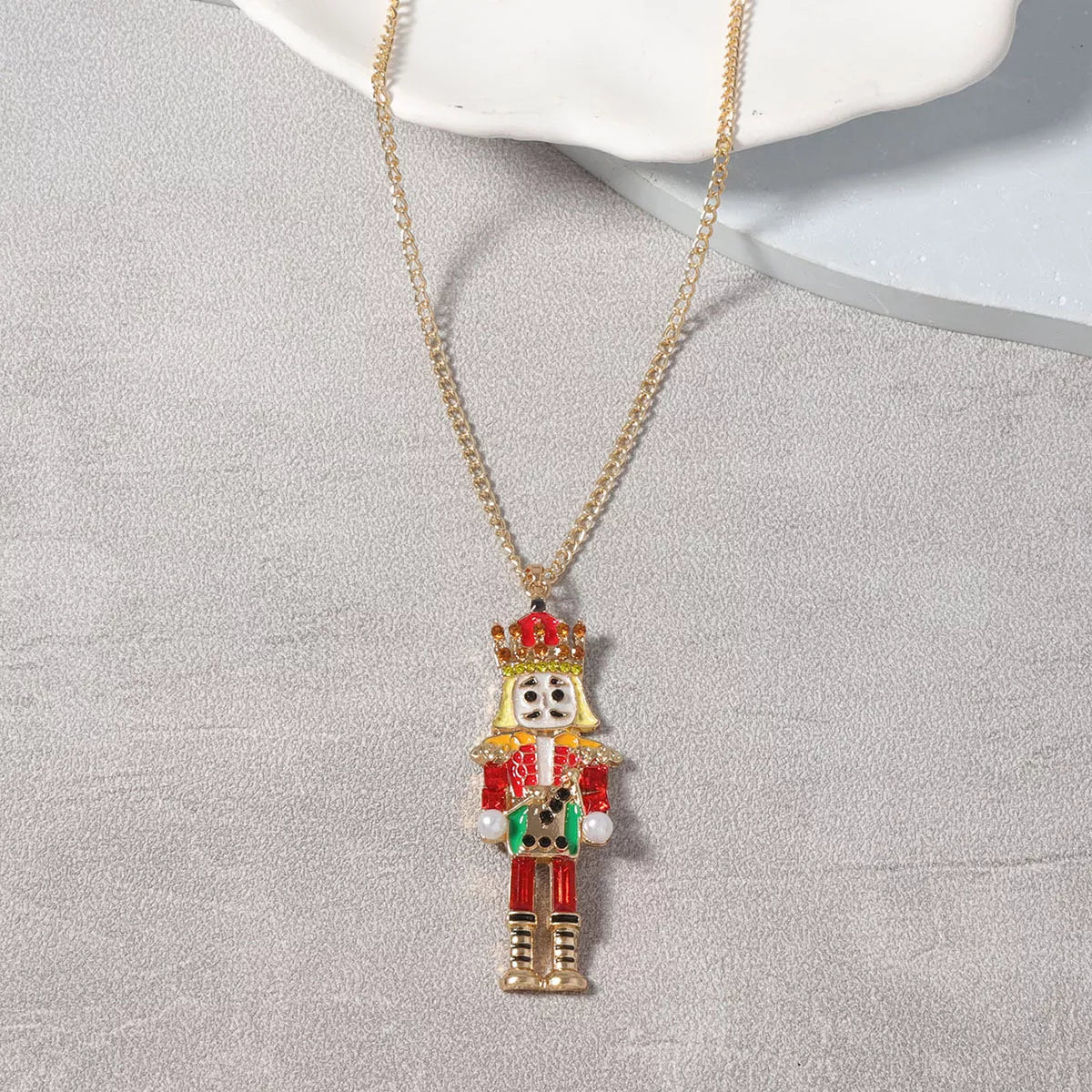 18K Gold-Plated Nutcracker Pendant Necklace OutfitFlow