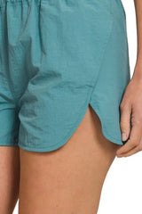 Zenana Windbreaker Smocked Waistband Running Shorts OutfitFlow