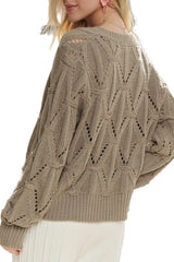 ADORA Loose Fit V Neck Knit Top OutfitFlow