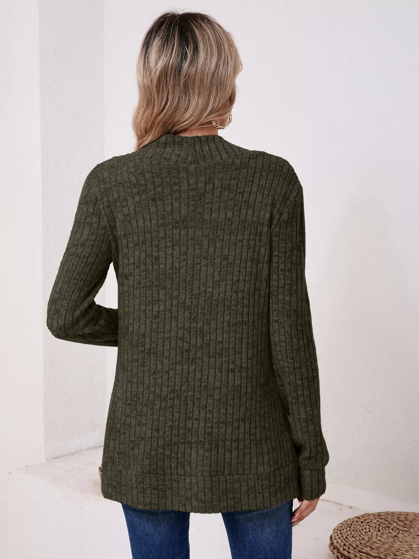 Casual Knit Open Front Cardigan OutfitFlow