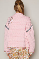 Outfit Flow - POL Embroidered Open Front Long Sleeve Jacket