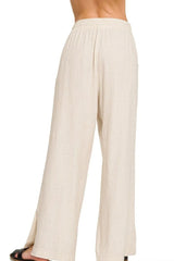 Zenana Linen Drawstring Pants OutfitFlow