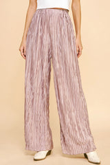 Davi & Dani Geo-pleated Elastic Waistband Pants OutfitFlow