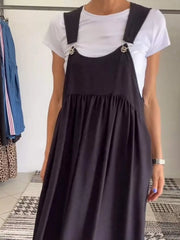 Full Size Ruched Wide Strap Overall Maxi Dress Plus Size OutfitFlow