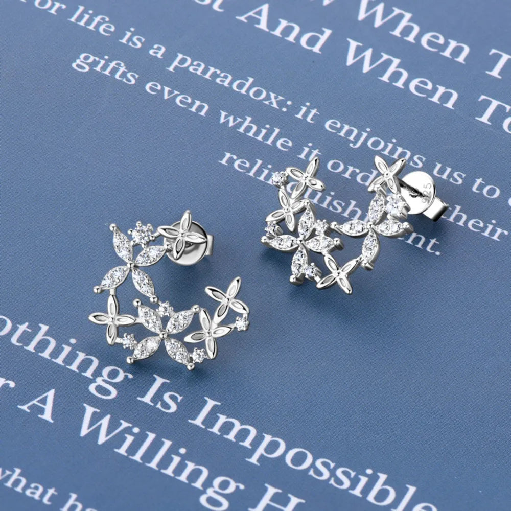 925 Sterling Silver Moissanite Lucky Clover Earrings OutfitFlow