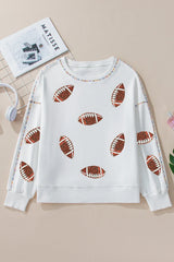 Outfit Flow - Sequin Football Round Neck Long Sleeve Sweatshirt