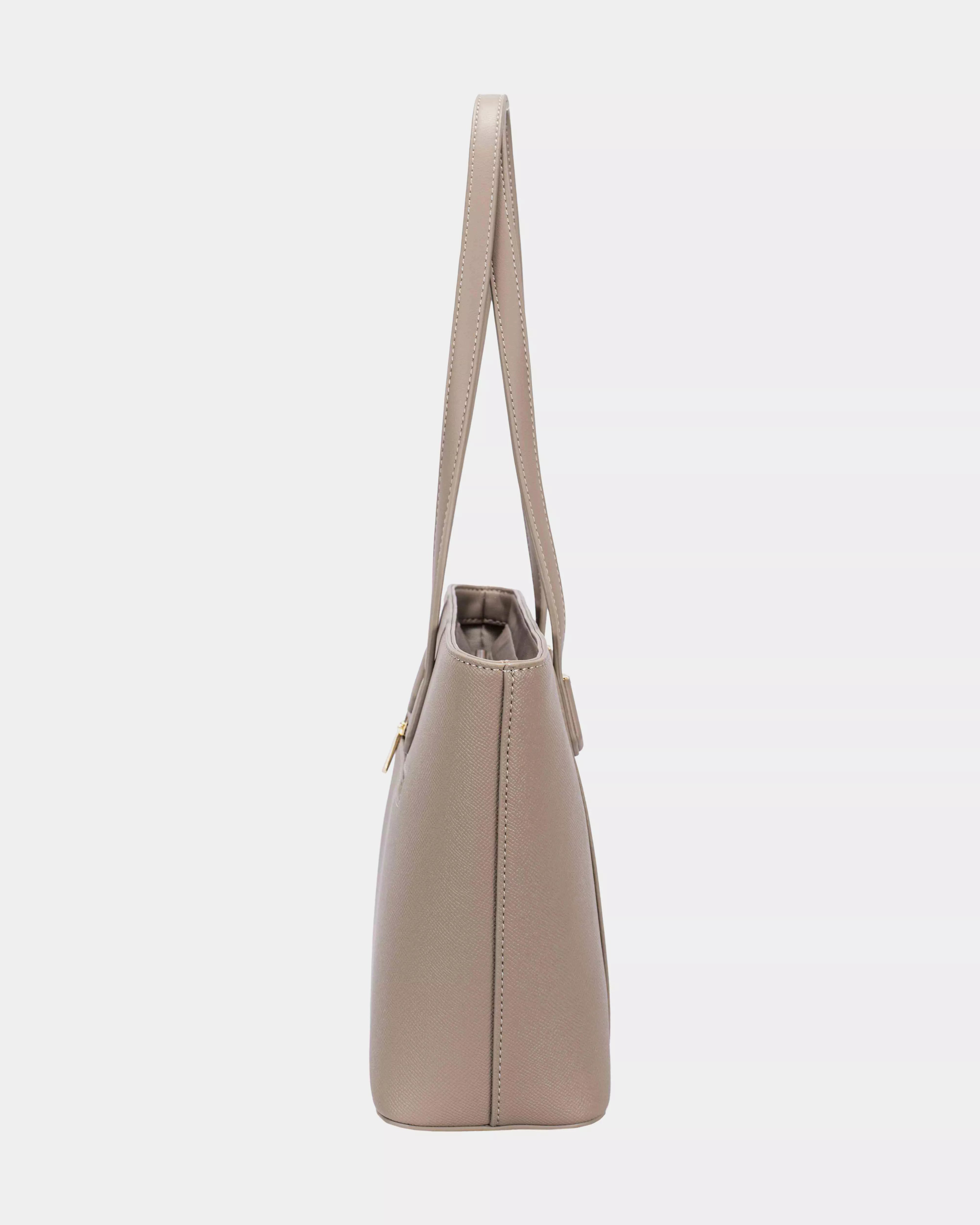 David Jones Leather Tote Bag with Gold Hardware Trendsi
