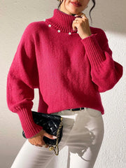 Turtleneck Long Sleeve Sweater OutfitFlow