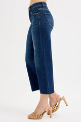 RISEN Full Size Tummy Control High Rise Crop Wide Jeans Plus Size OutfitFlow