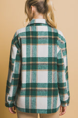 Love Tree Plaid Button Up Jacket