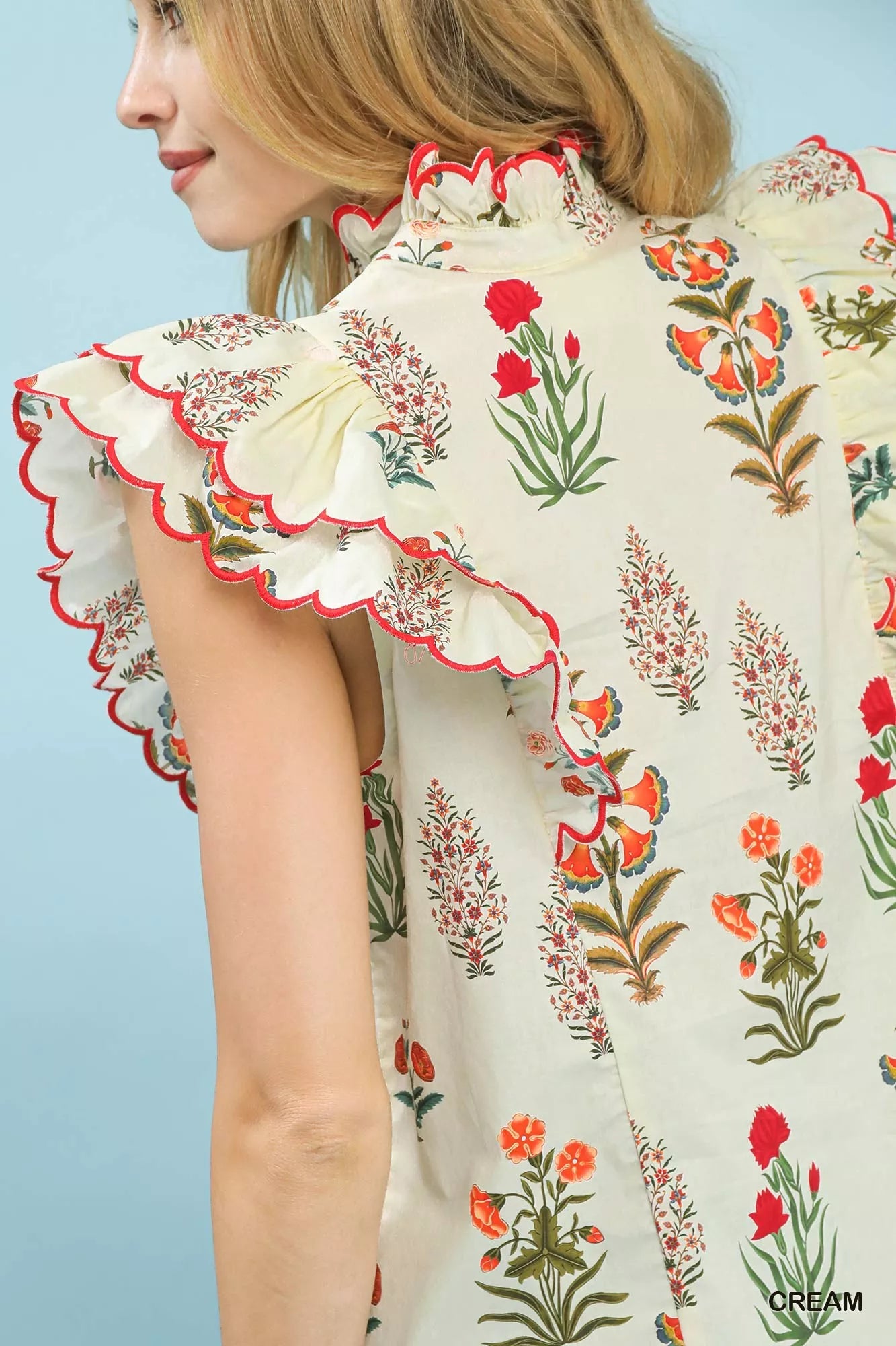 Umgee Block Floral Print Top OutfitFlow